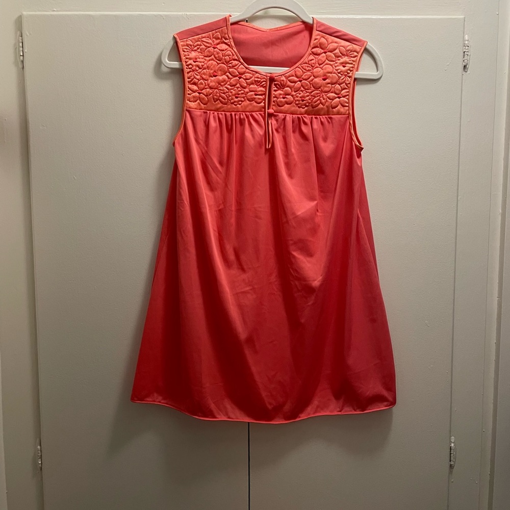 Peach Orange Vintage Short Nightie Lingerie